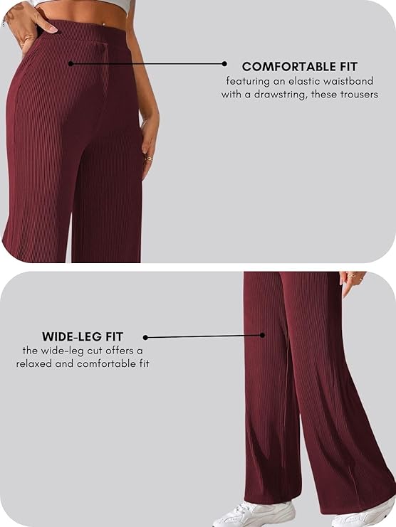 Women Korean Trousers | Women High-Waisted Trousers | KOREAN-MARRON-S