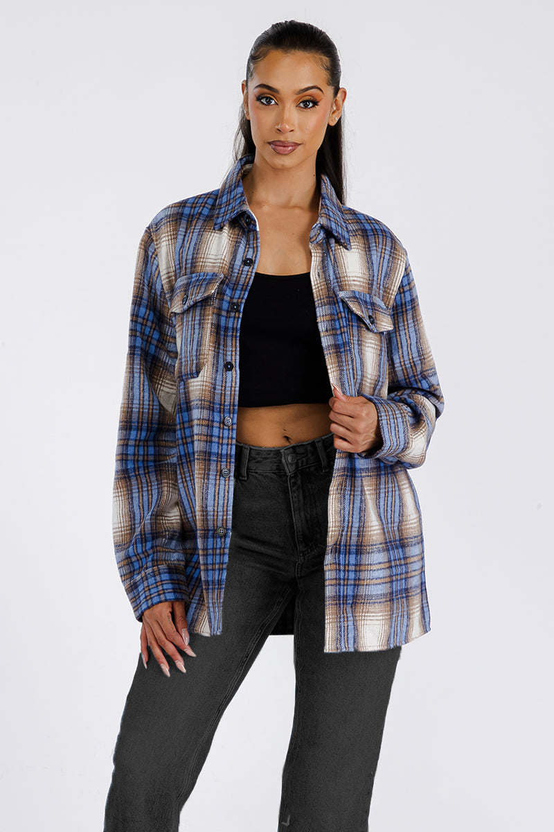 Boyfriend Oversized Soft Flannel Shacket FL506