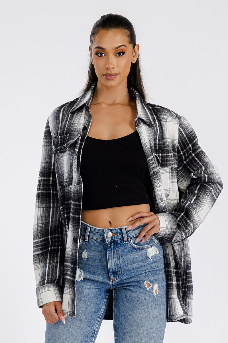 Boyfriend Oversized Soft Flannel Shacket FL504