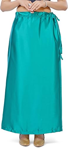 Women's Satin Saree Petticoat Saree Underskirt-Firoji (Size-Large)