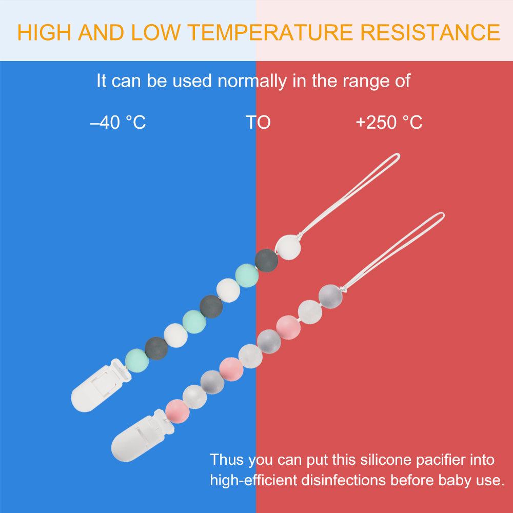 Food-grade Silicone Teething Beads Nipple Clip