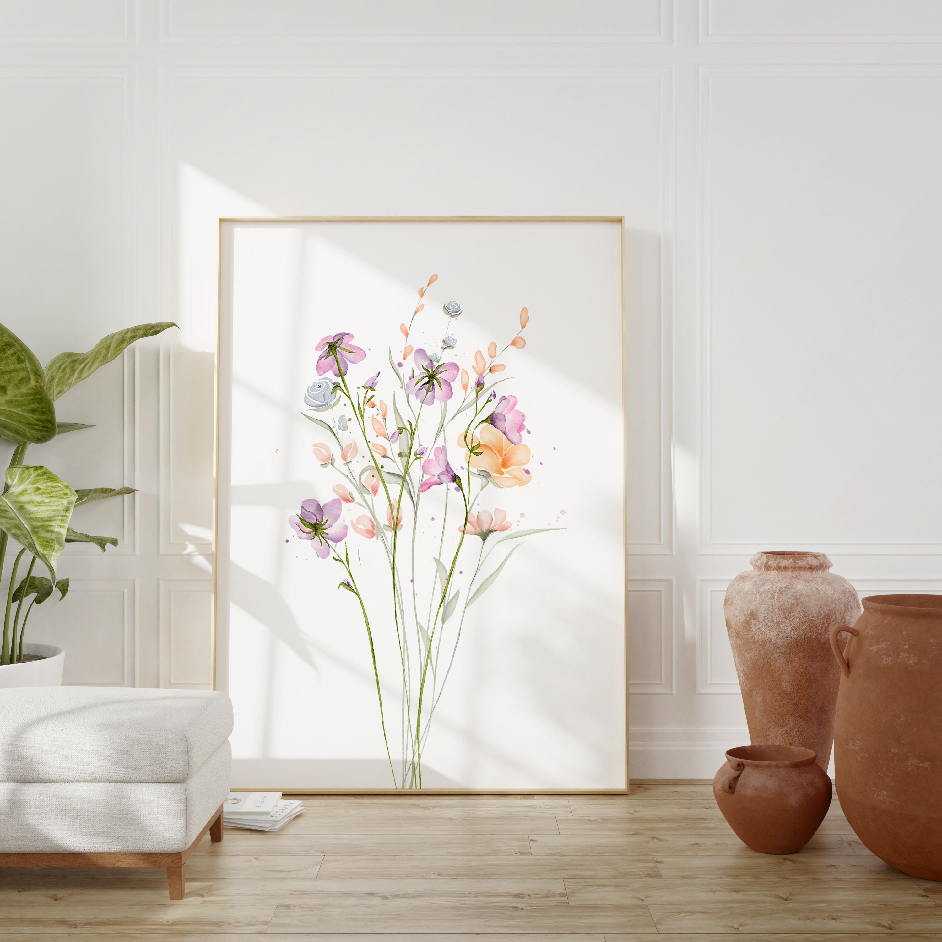 Floral Farmhouse Decor, Simple Cottage Wall Art