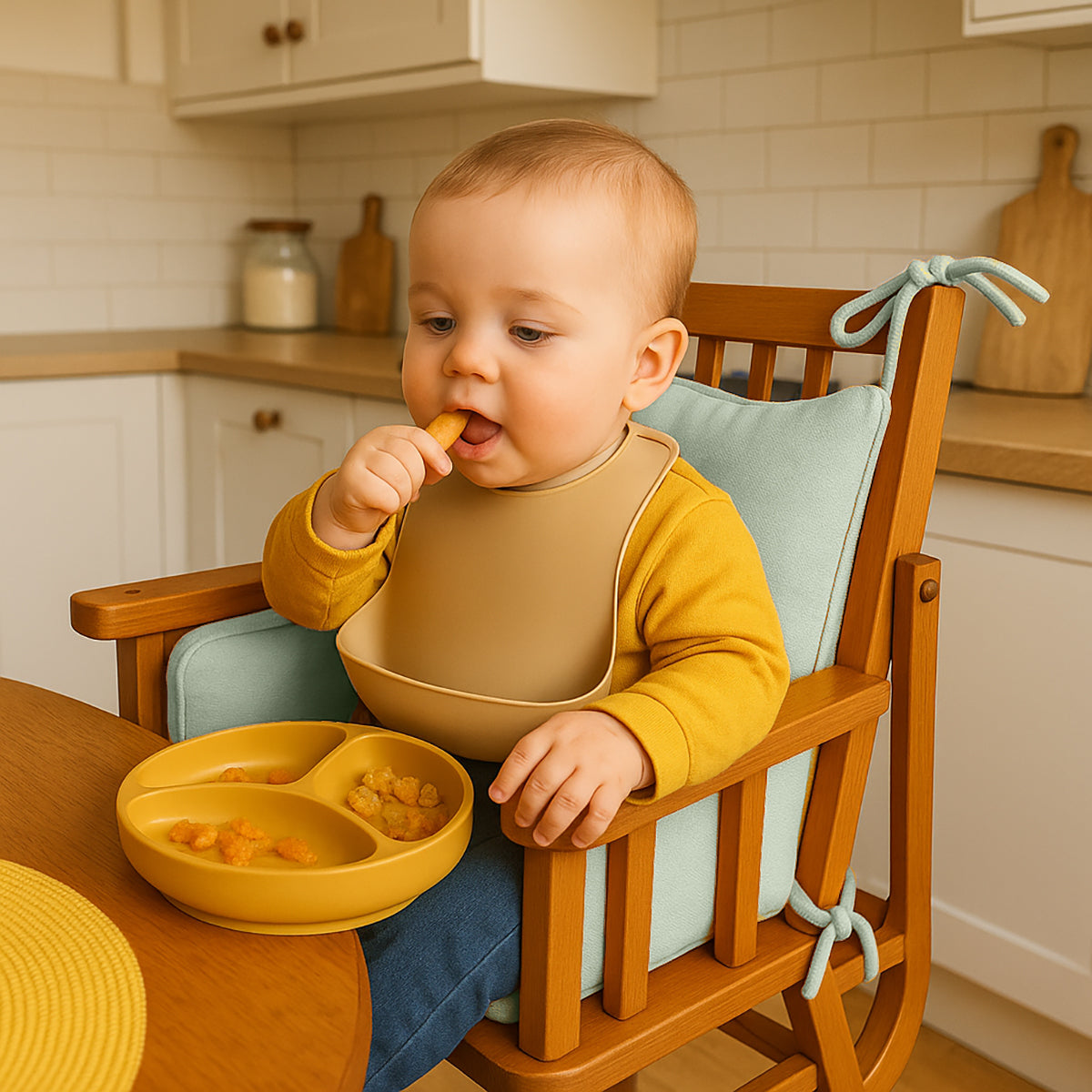 Cushion High Chair in Organic Cotton - Green