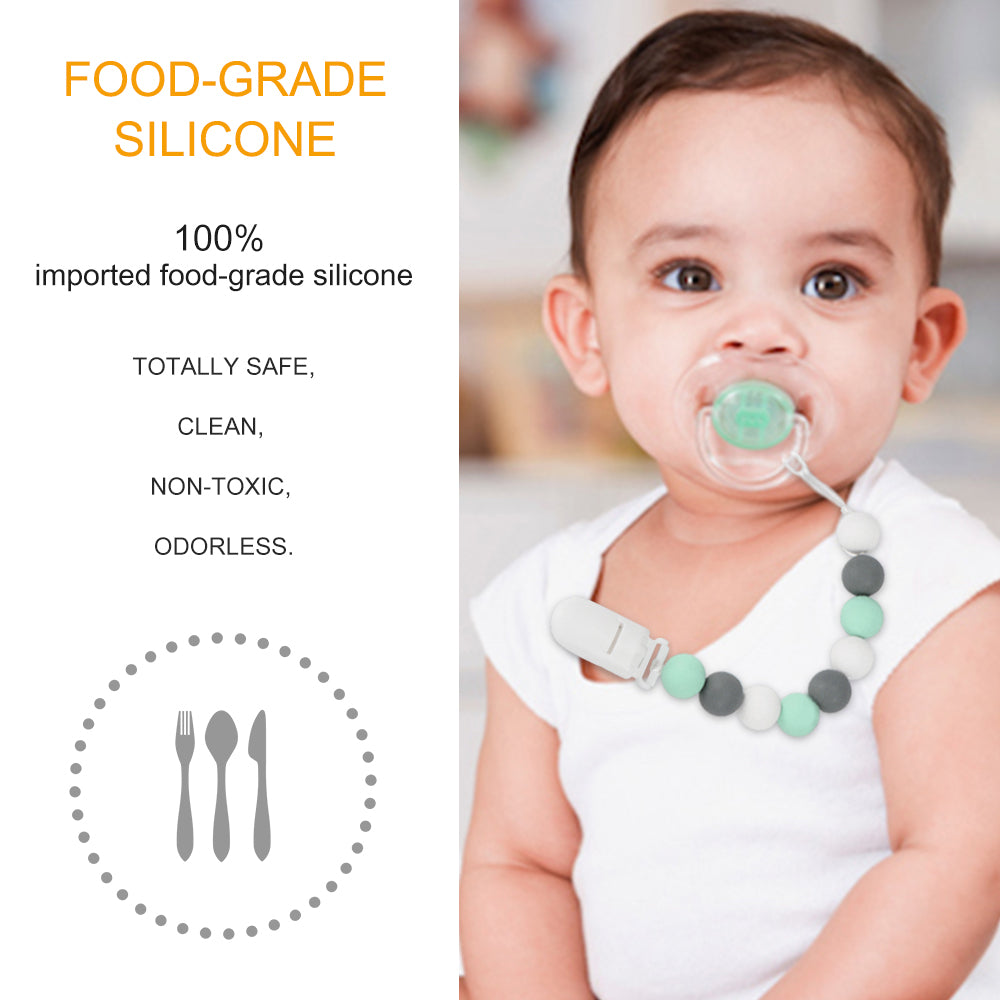 Food-grade Silicone Teething Beads Nipple Clip