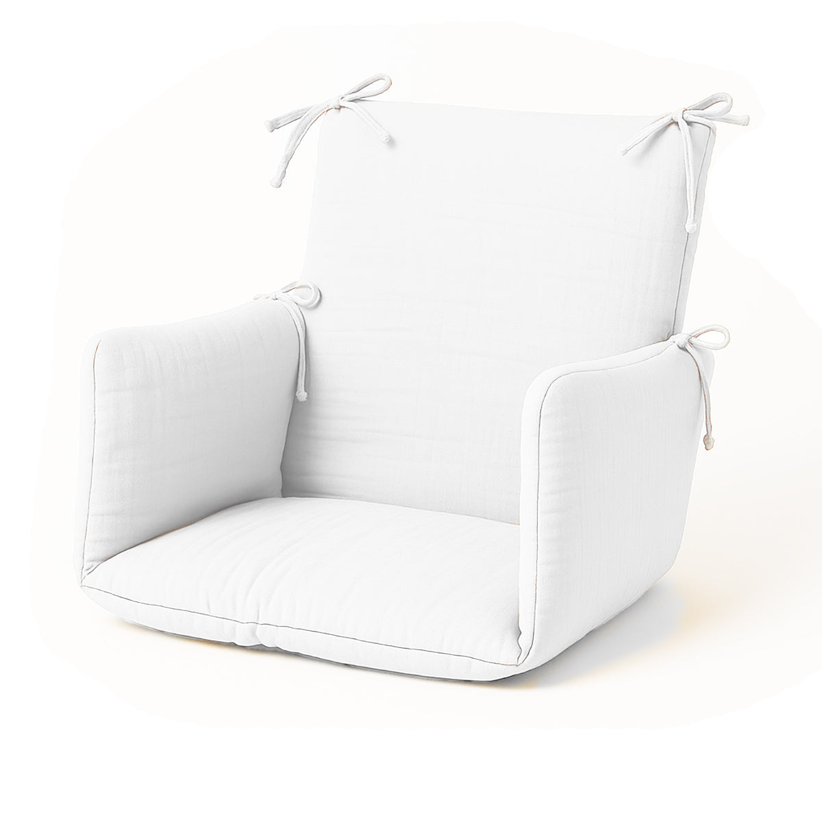 Cushion High Chair in Organic Cotton - White