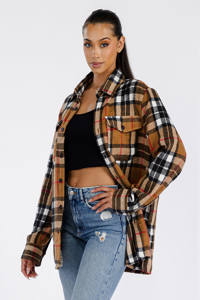 Boyfriend Oversized Soft Flannel Shacket FL506