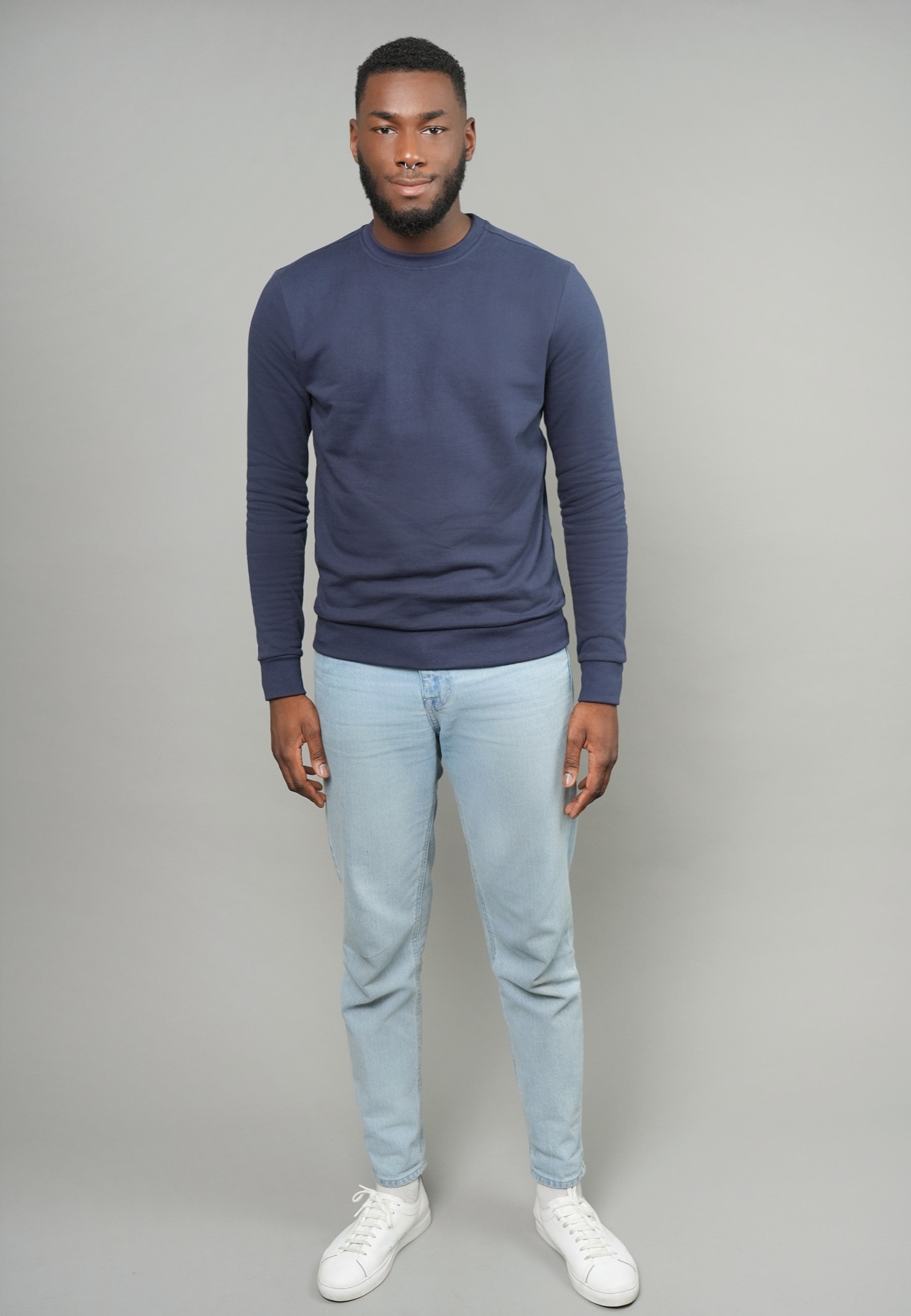 Plain blue sweatshirt