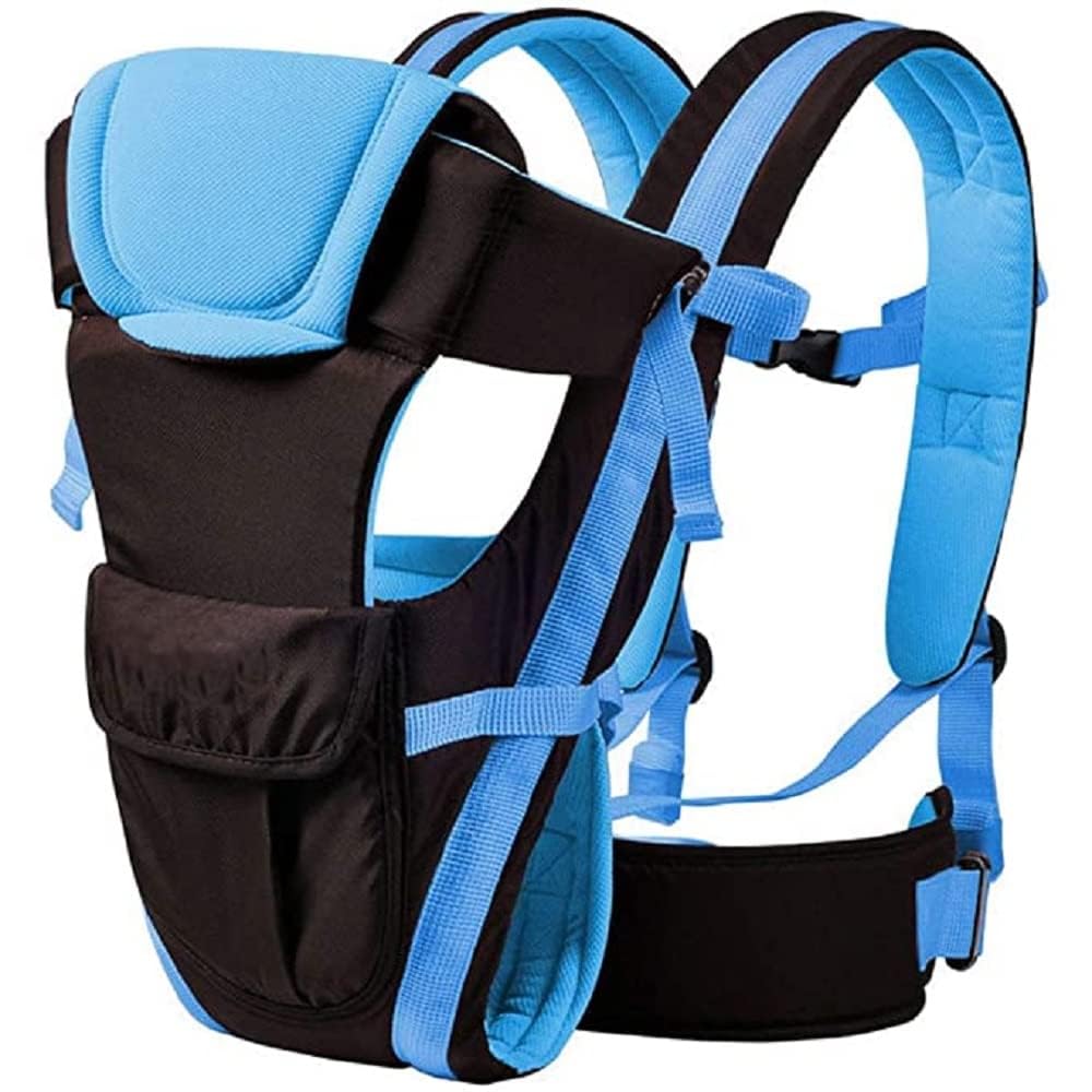 4-in-1 Adjustable Baby Sitting Carrier Bag-Black & Blue