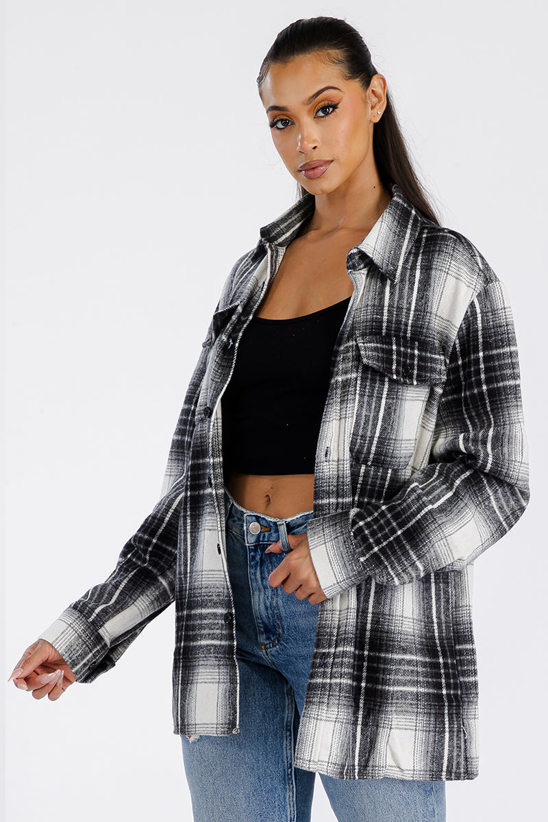 Boyfriend Oversized Soft Flannel Shacket FL504