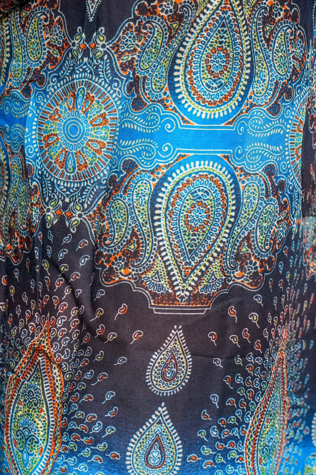 Turquoise Paisley Harem Pants, Hippie Pants, Boho Pants, Paisley Pants