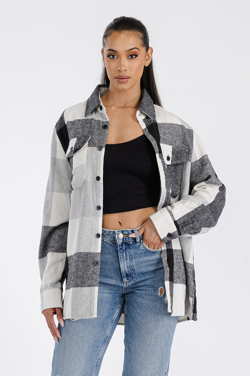 Boyfriend Oversized Soft Flannel Shacket FL503