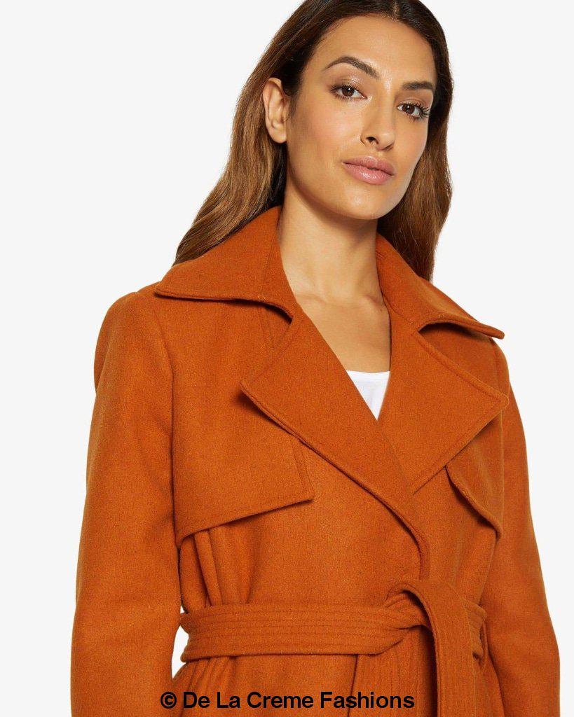 Dina Lapel Collar Duster Coat With Belt