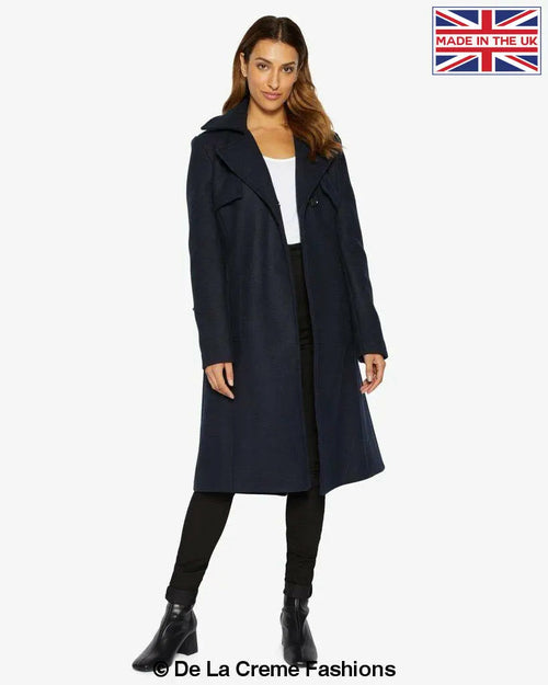 Dina Lapel Collar Duster Coat With Belt