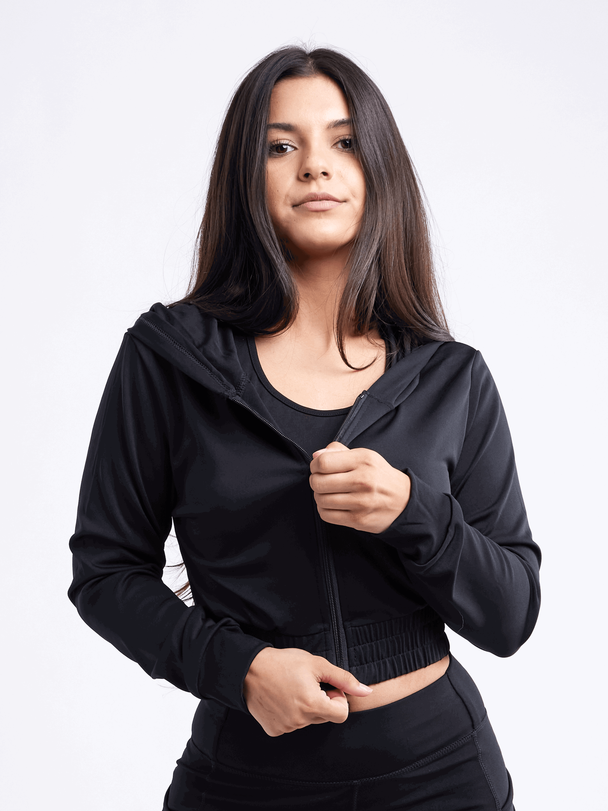 JupiterGear Athletic Zip-Up Crop Hoodie Jacket