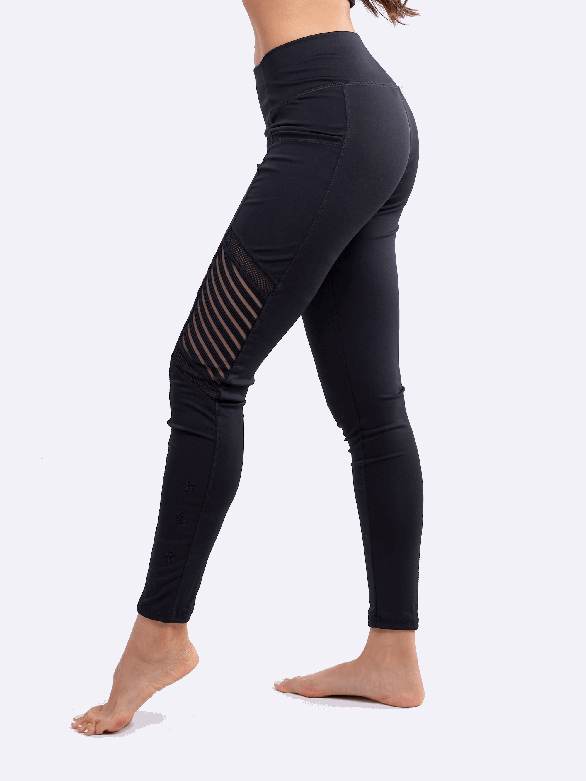 JupiterGear High-Waisted Pilates Leggings with Side Pockets & Mesh Pan