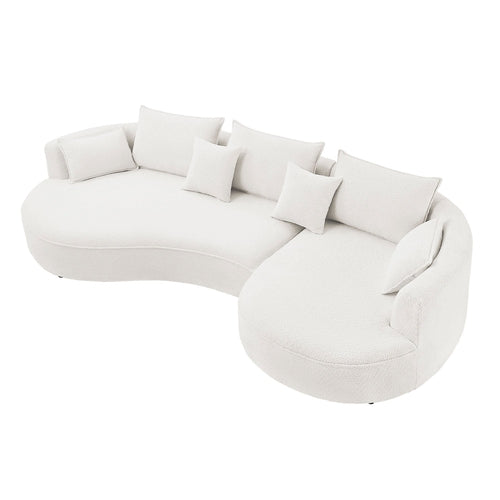 Curved Sofa with Ingenious Shape White
