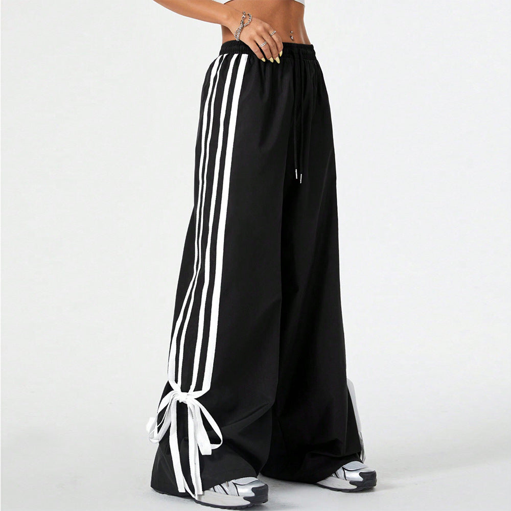 High Waist Wide Leg Pants Women's Spring Summer New Style Three Bars