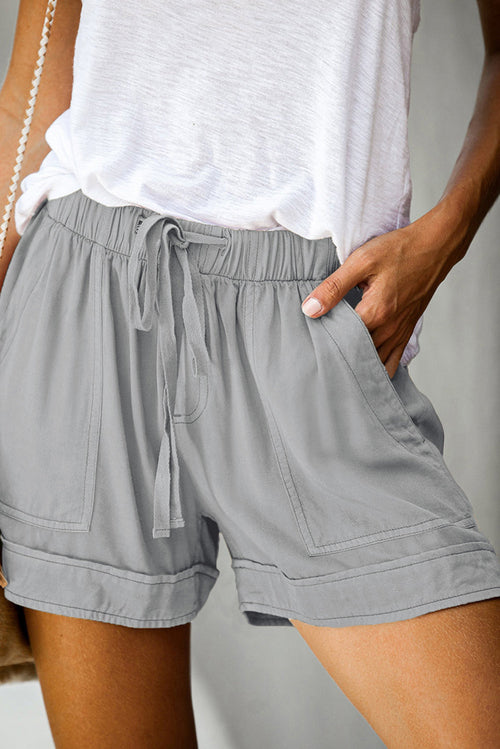 Gray Strive Pocketed Tencel Shorts