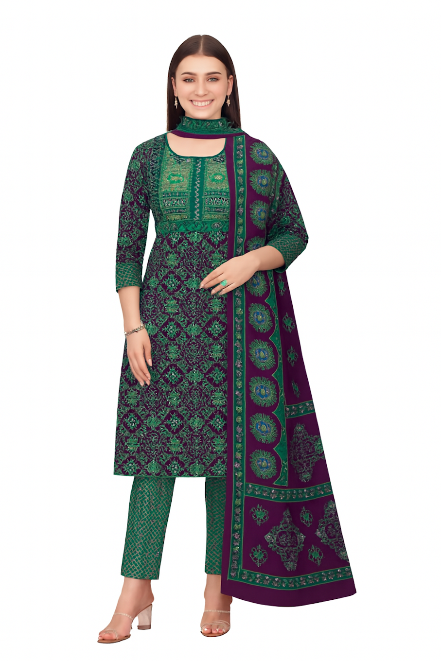 Kurta,Panta & Dupatta Set for Women (Size-XL) | D13