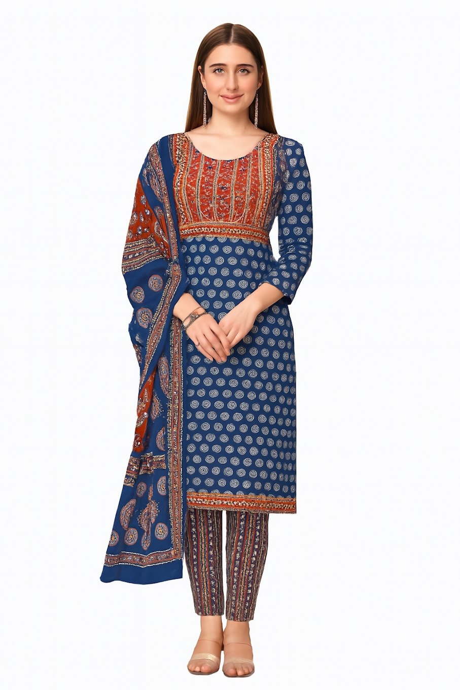 Kurta,Panta & Dupatta Set for Women (Size-XL) | D18