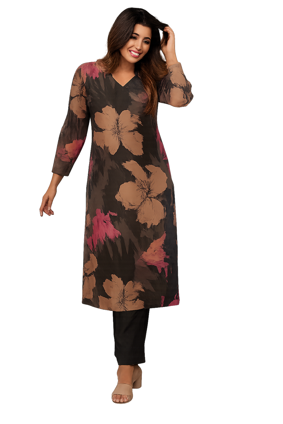 Women Festive Wear Kurta Set-Black (Size-2XL) | D126