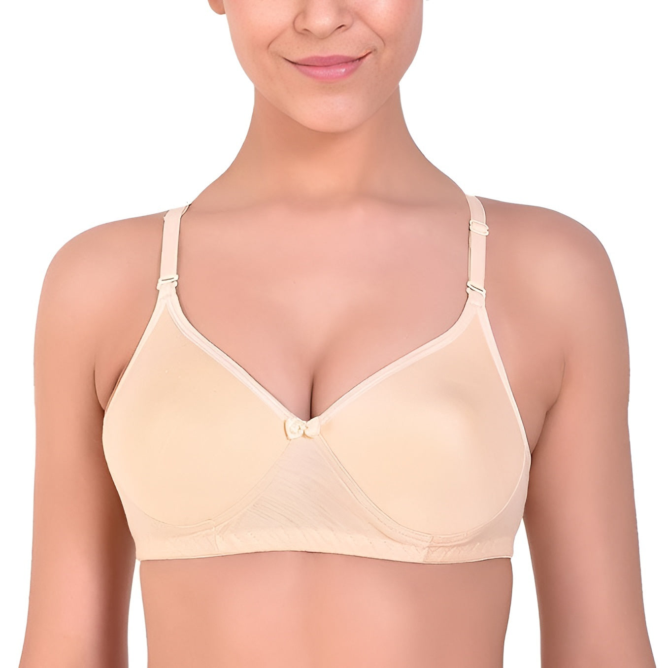 eamless Molded Cup Wire Free T- Shirt Bra-Beige (Size-34C)