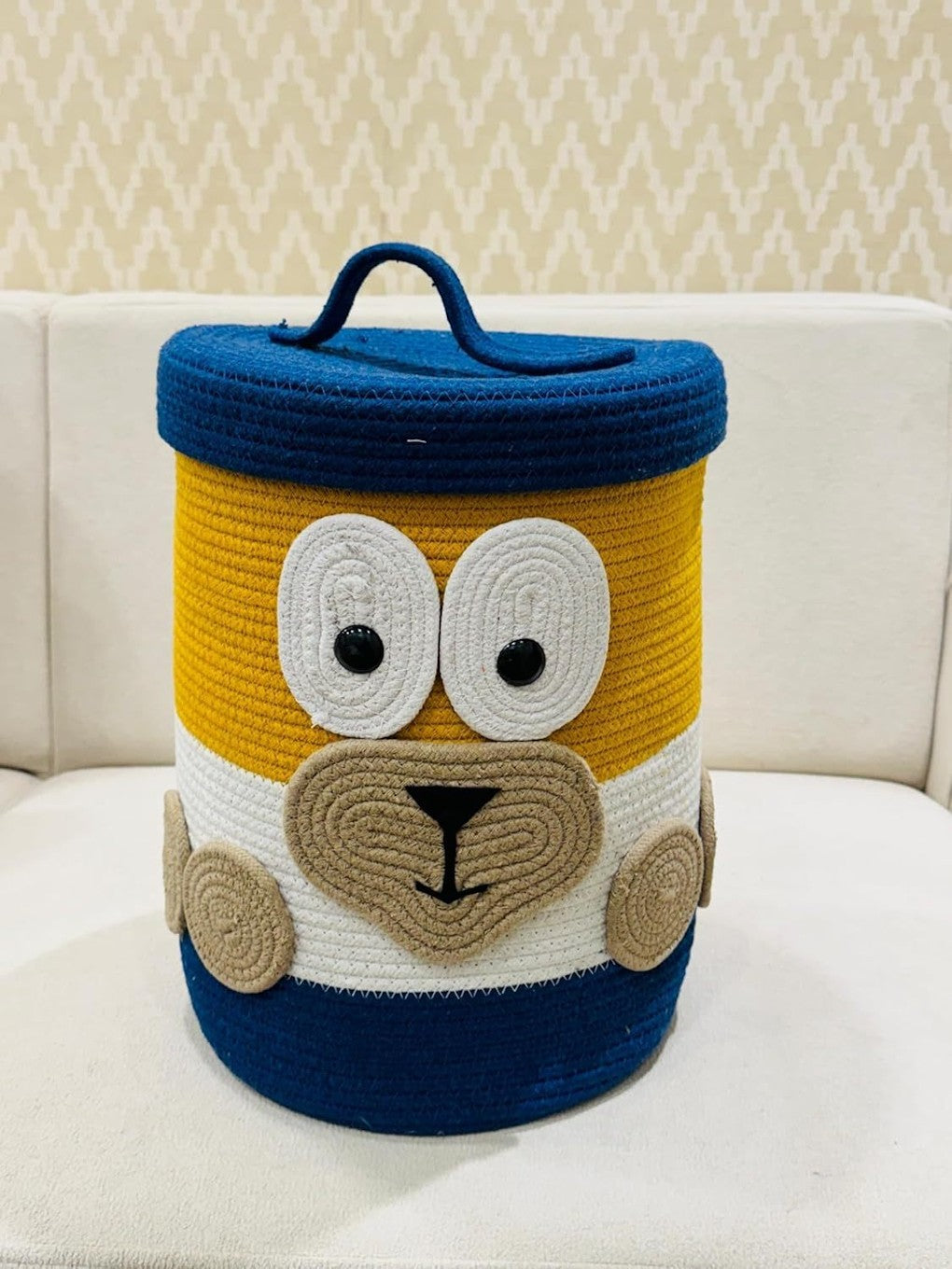 Multi Color Cotton Rope Storage Basket