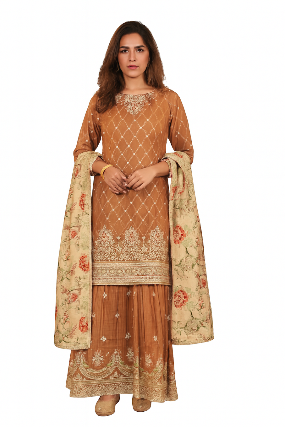 Women Embroidery Kurta Set-Purple (Size-5XL) | D82