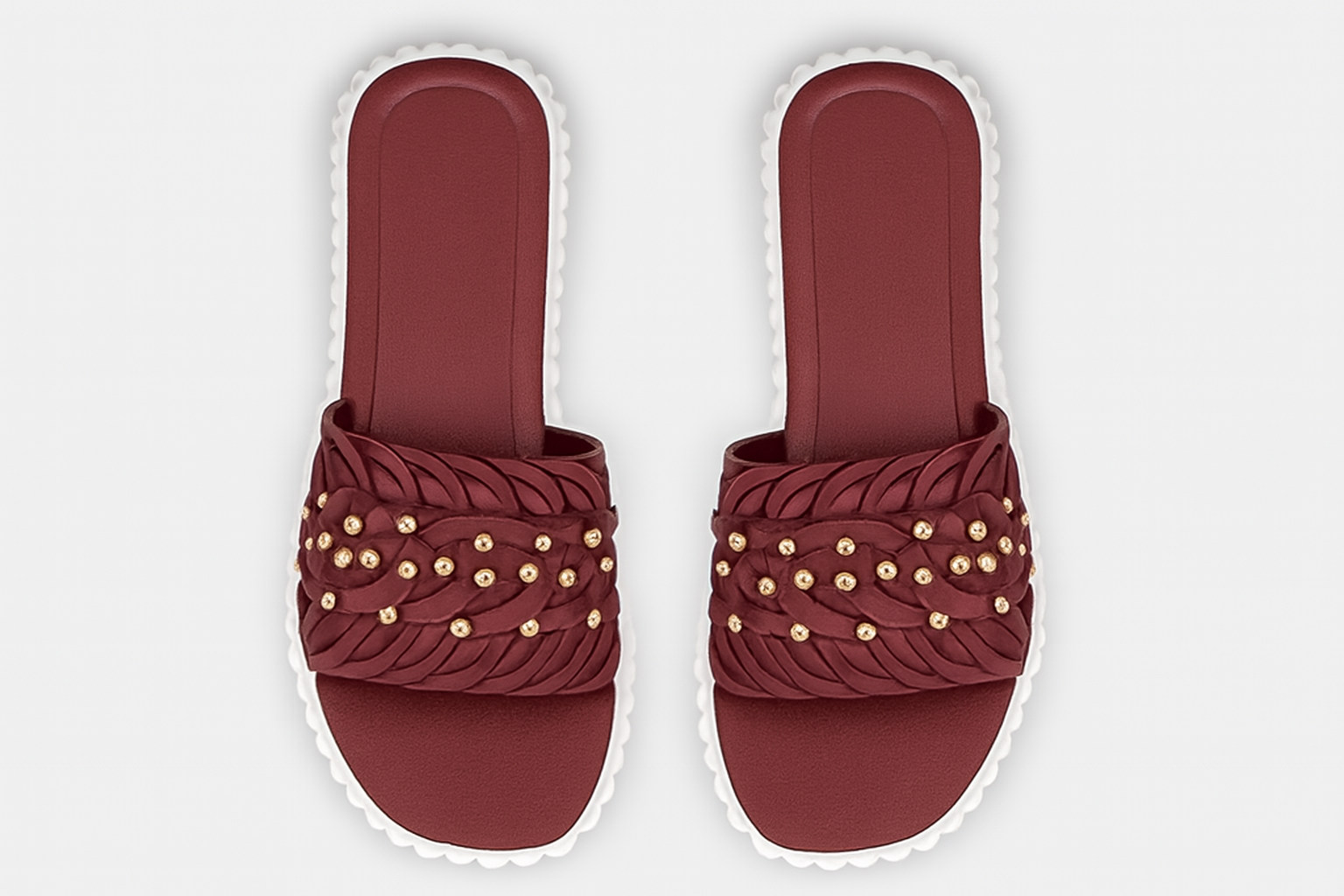 Women’s Black Braided Slide Sandals Casual Flat Slip-On Footwear