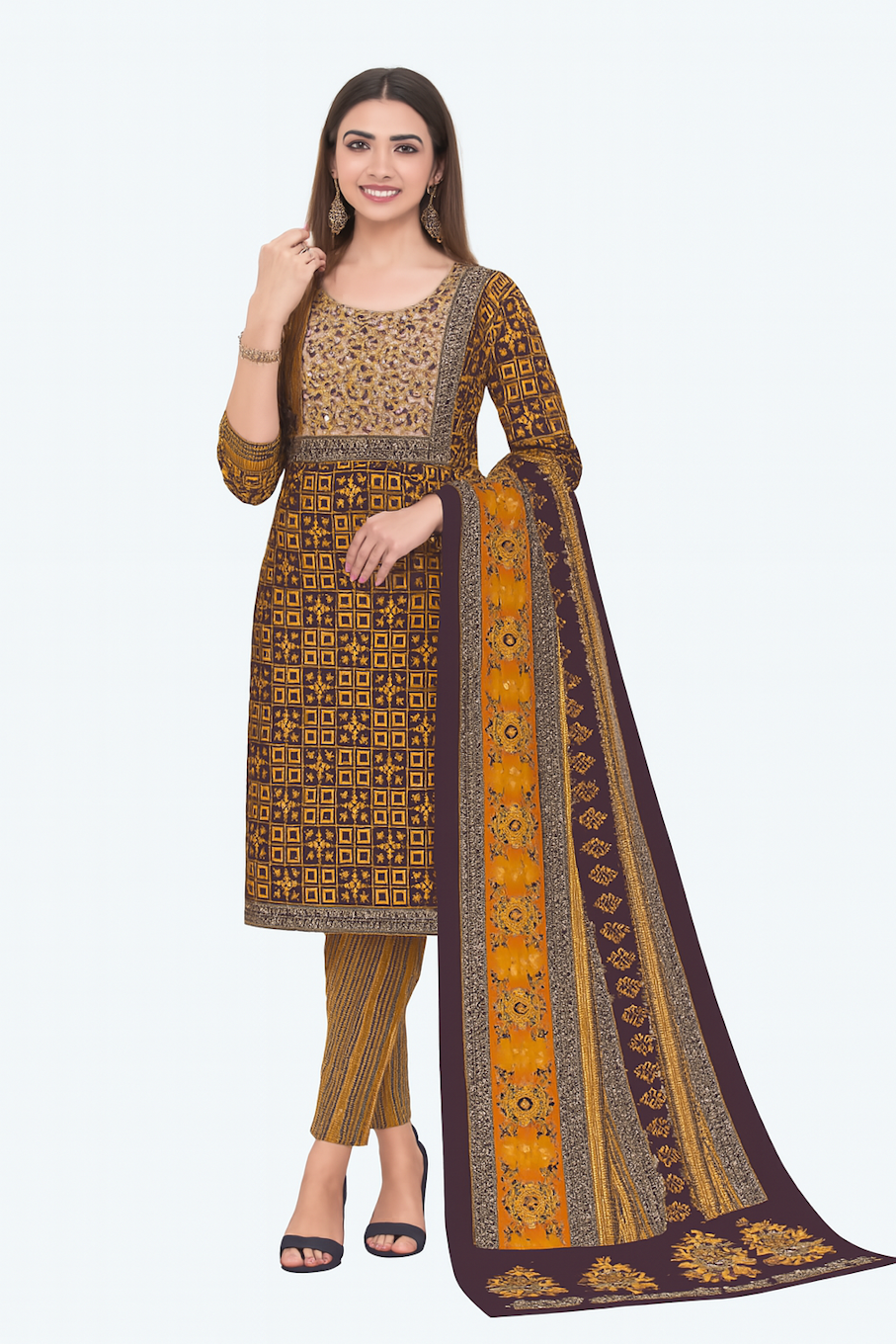 Kurta,Panta & Dupatta Set for Women (Size-3XL) | D16