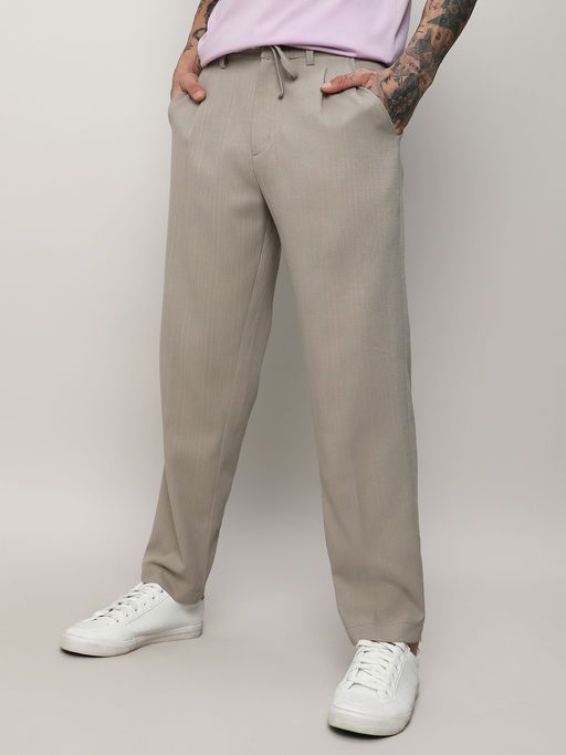 Solid Tailored Trousers For Men