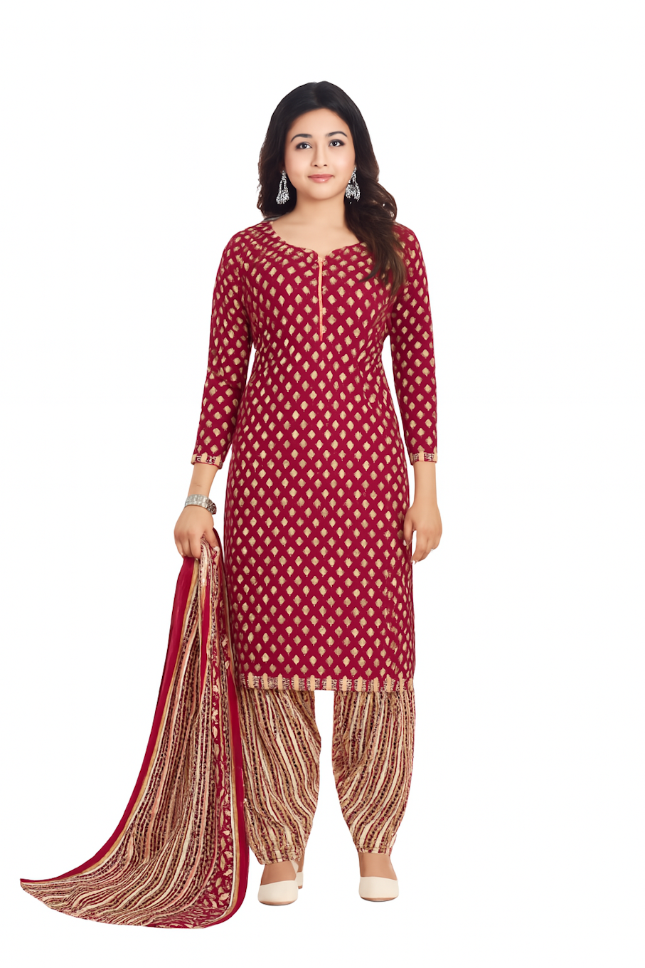 Kurta,Panta & Dupatta Set for Women (Size-2XL) | D01