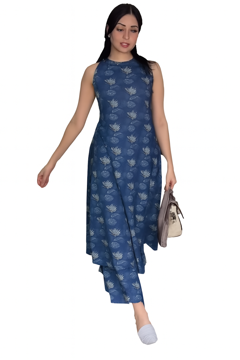 Women Festive Wear Kurta Set-Blue (Size-XS) | D43