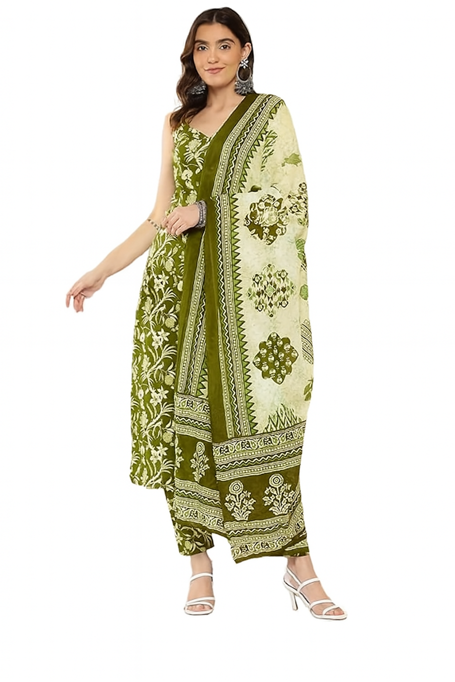 Women Festive Wear Kurta Set-Green (Size-XXS) | D182