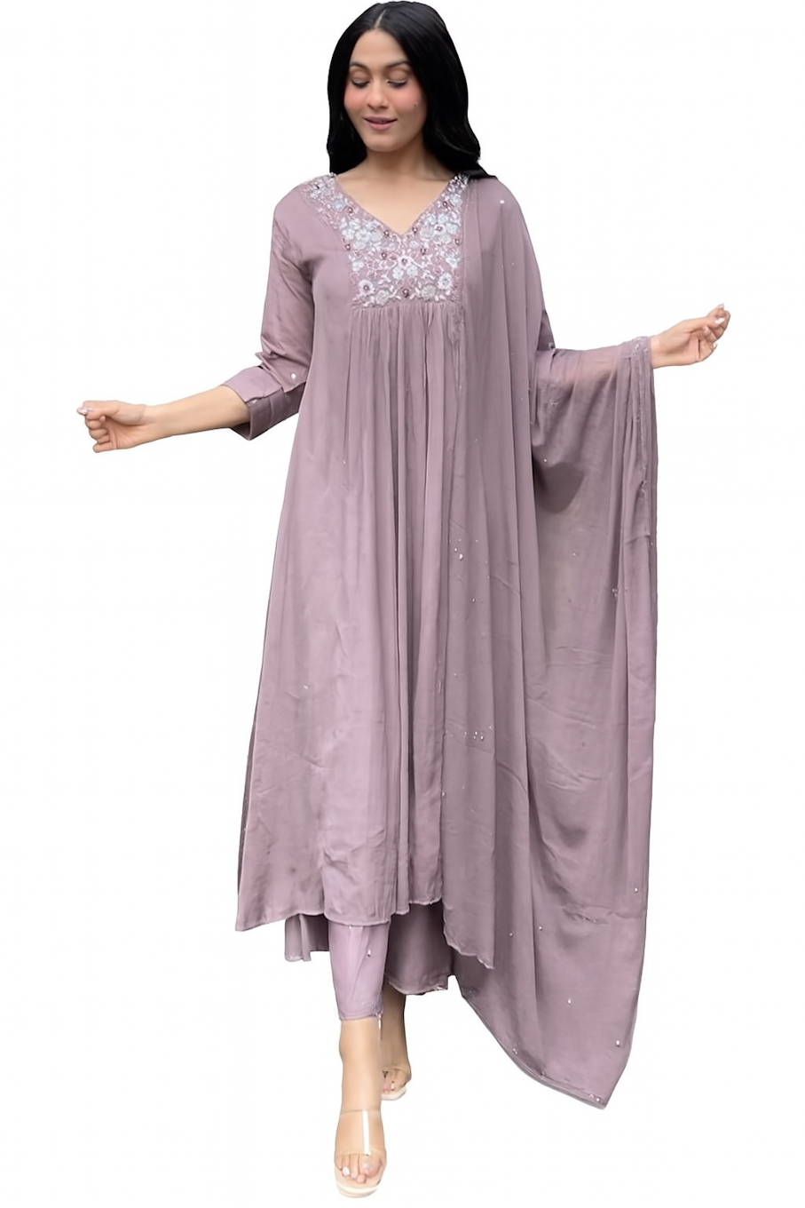 Women Festive Wear Kurta Set-Black (Size-3XL) | D94