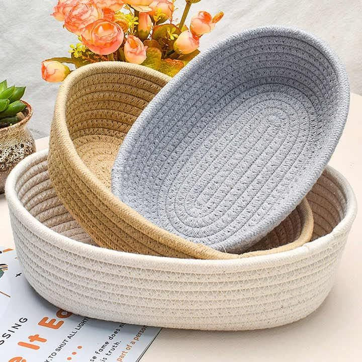Handwoven Jute Oval Baskets Set of 3