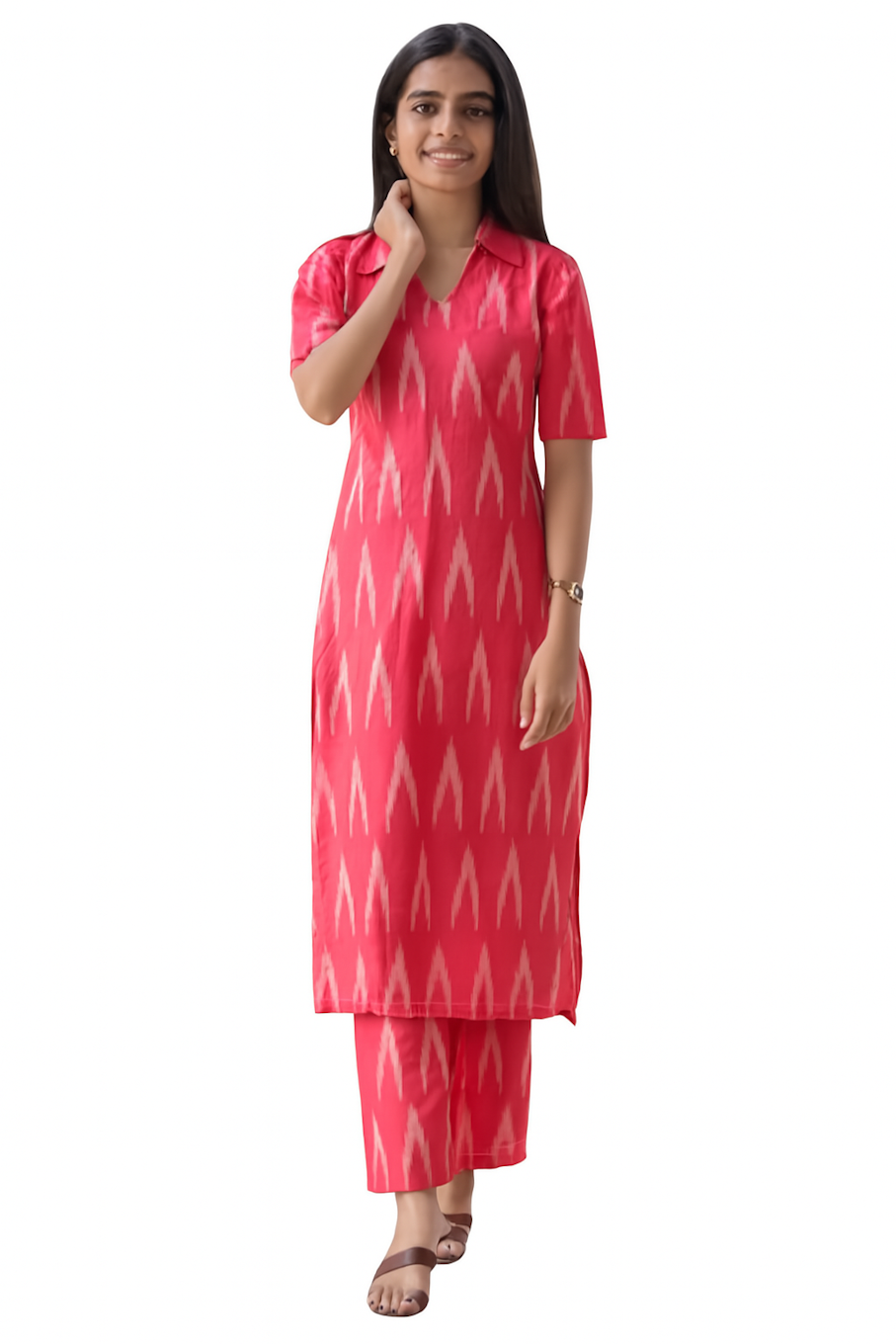 Women Festive Wear Kurta Set-Carrot (Size-XXS) | D112