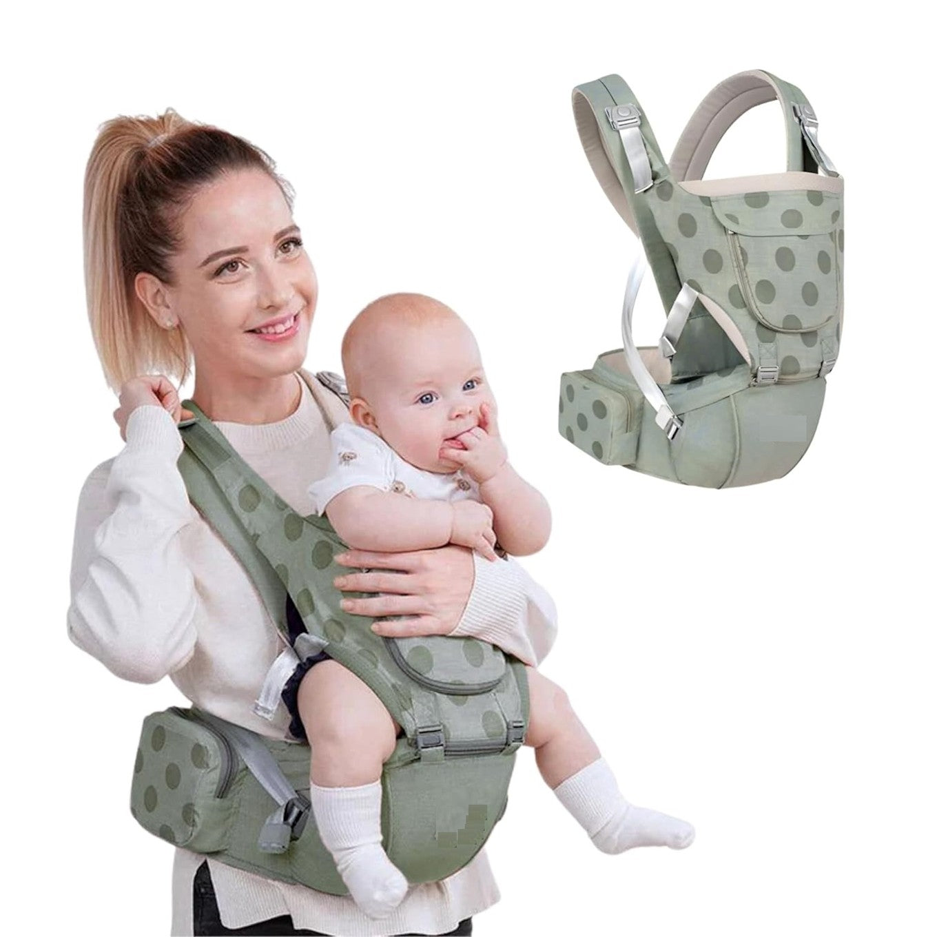 New-Born Baby | 5 Carry Positions Carrier bag-Green
