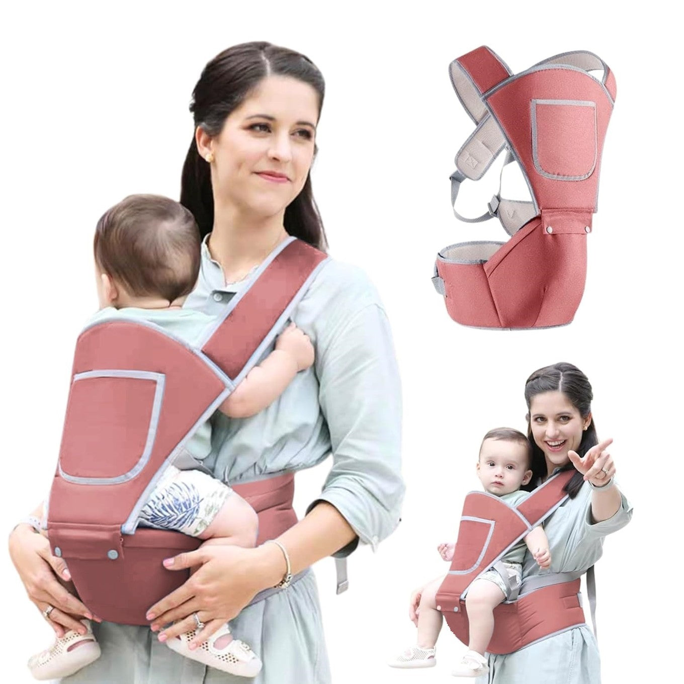 New-Born Baby | 5 Carry Positions Carrier bag-Peach