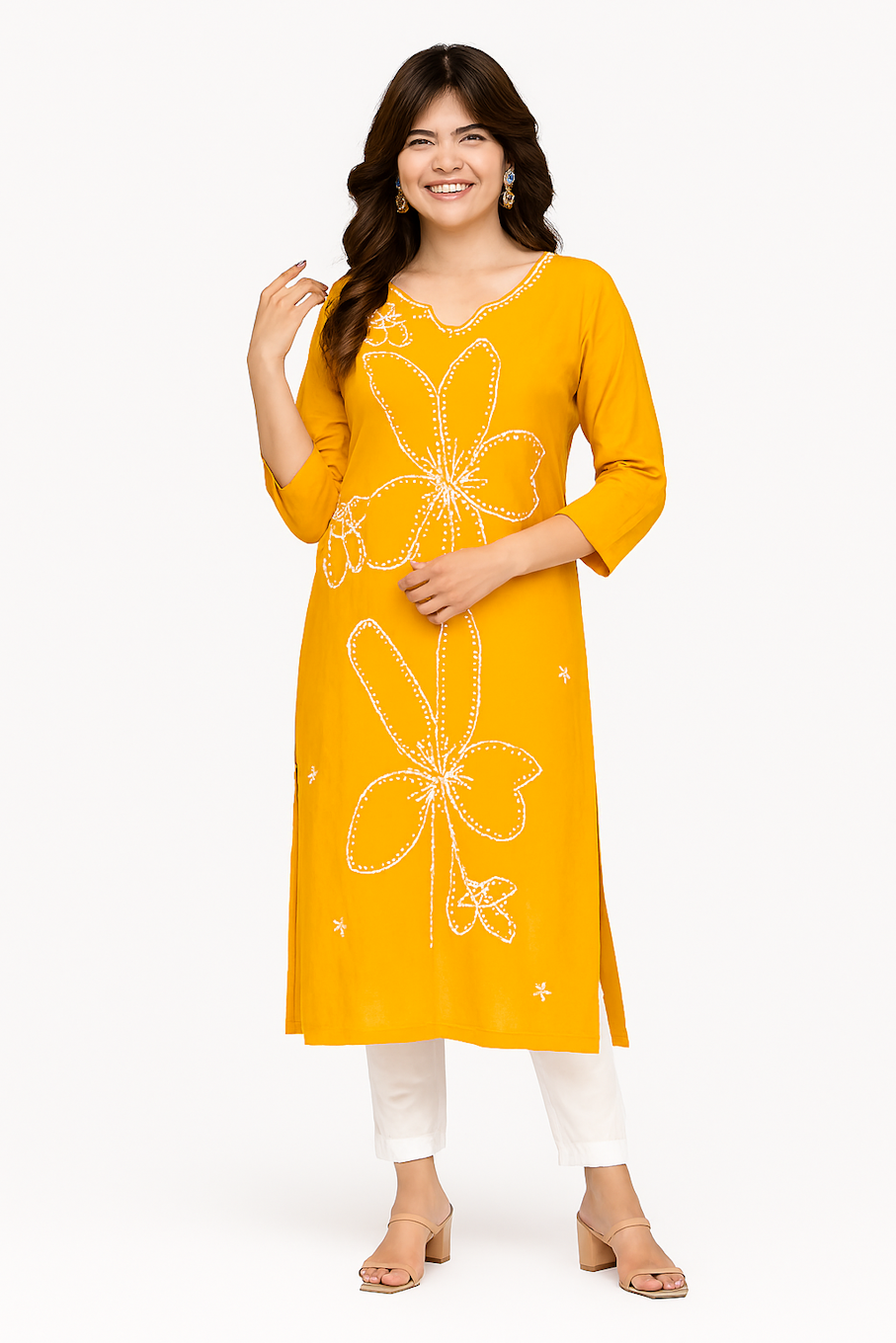 Women Kurta Set-Yellow (Size-3XL) | D31