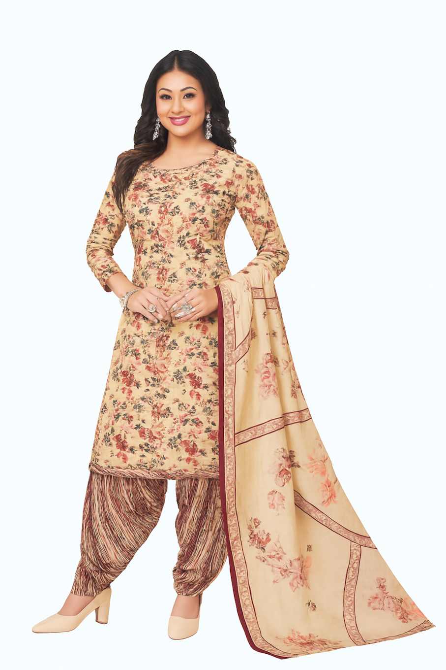 Kurta,Panta & Dupatta Set for Women (Size-M) | D68