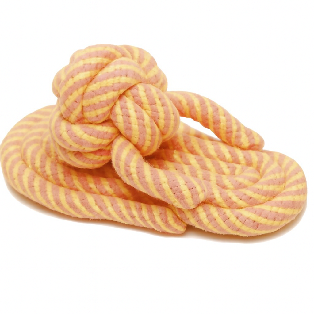 Striped Rope Slipper Dog Toy