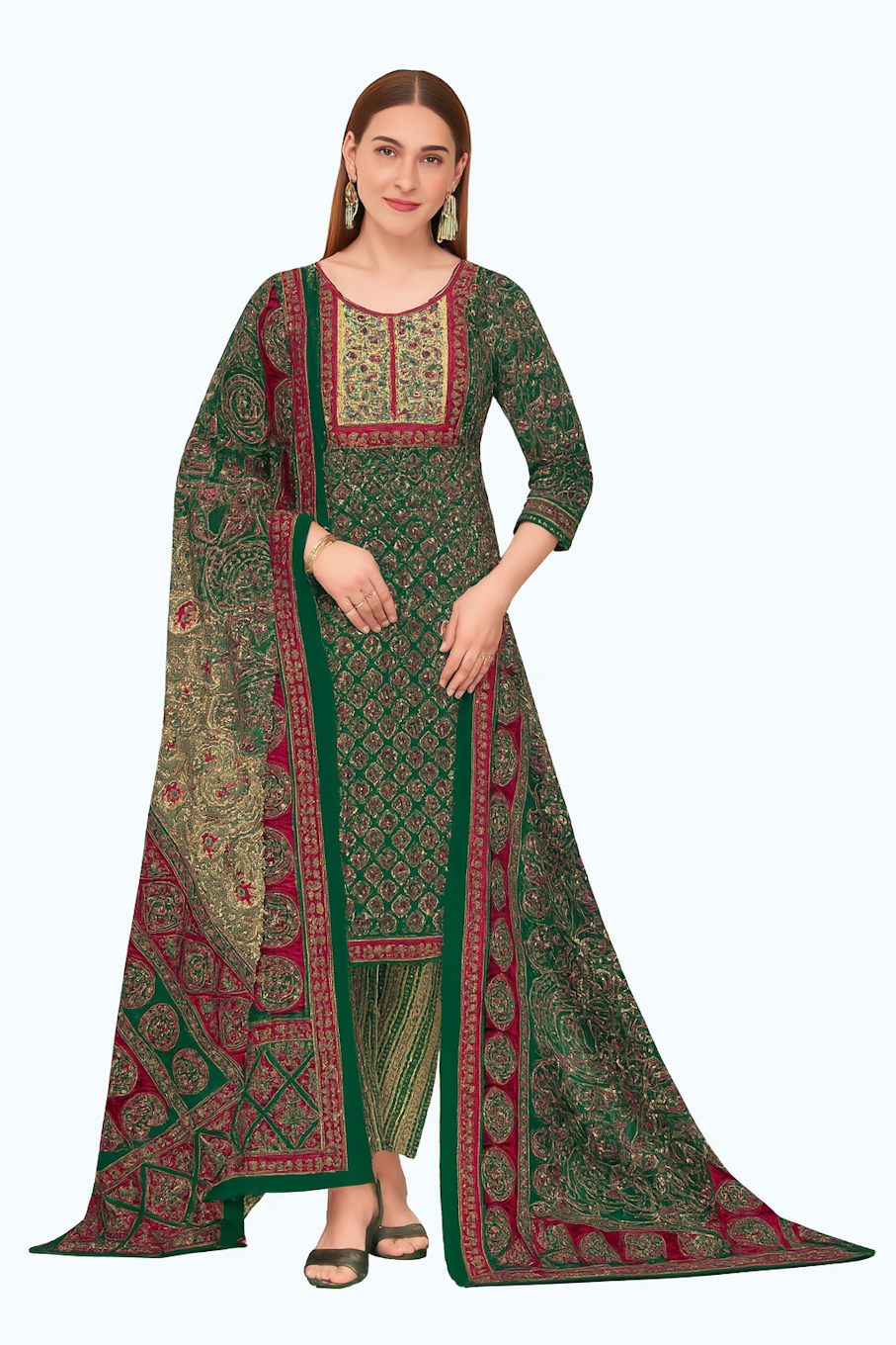 Kurta,Panta & Dupatta Set for Women (Size-XS) | D26