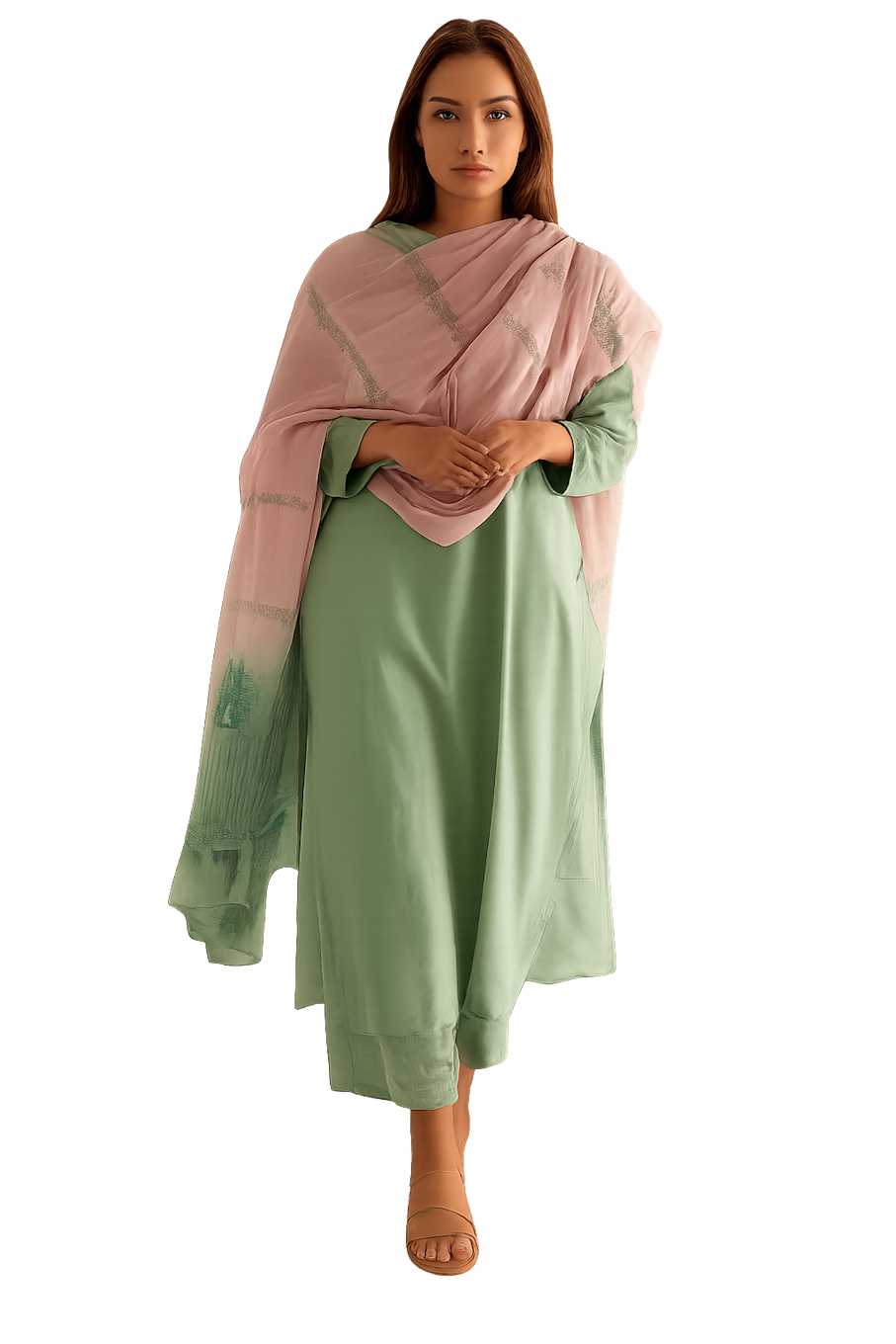 Women Festive Wear Kurta Set-Green (Size-XS) | D16