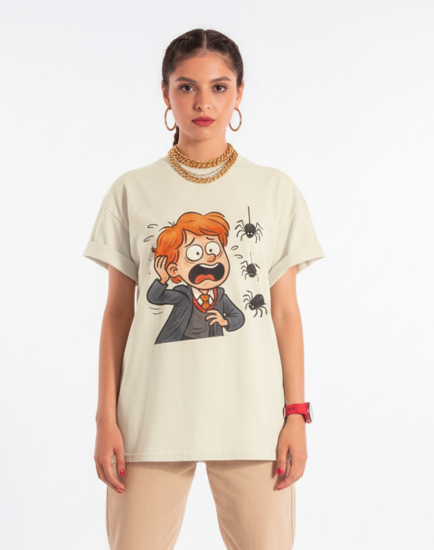 Women Printed T-shirt-White (Size-XL) |D40