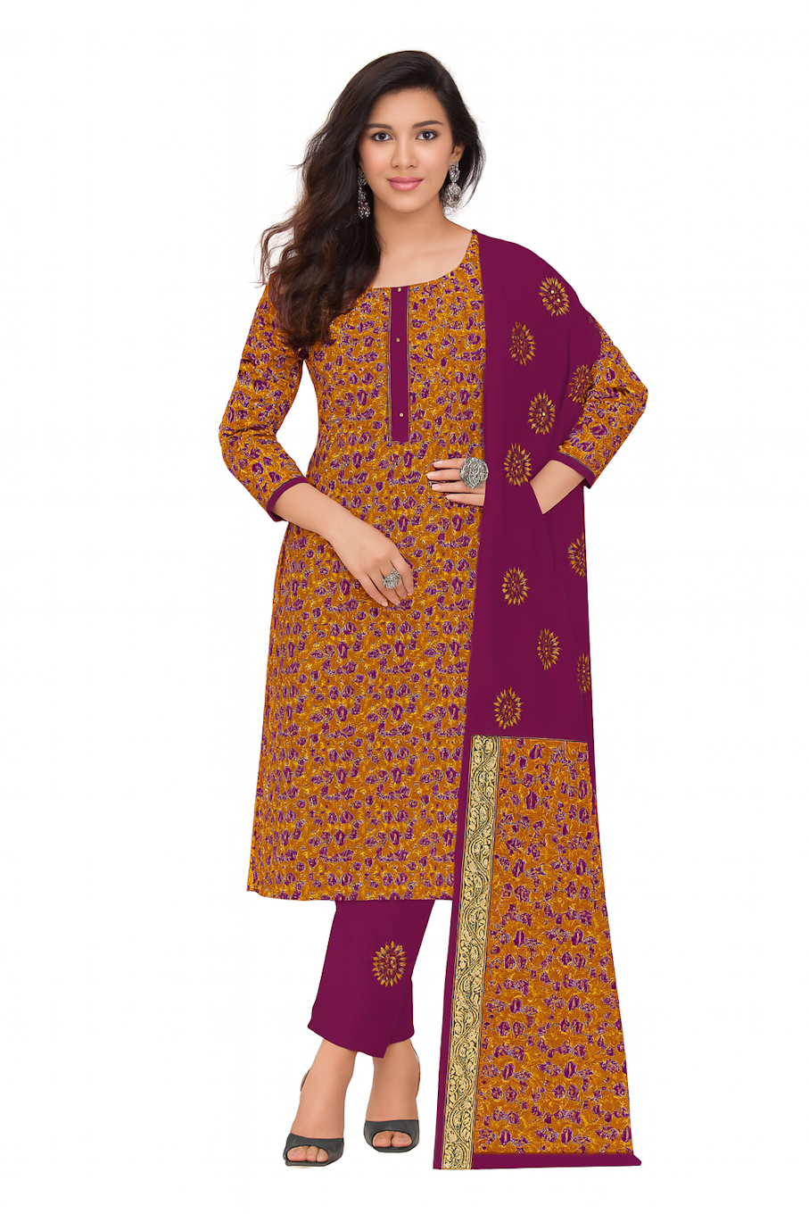 Kurta,Panta & Dupatta Set for Women (Size-L) | D09