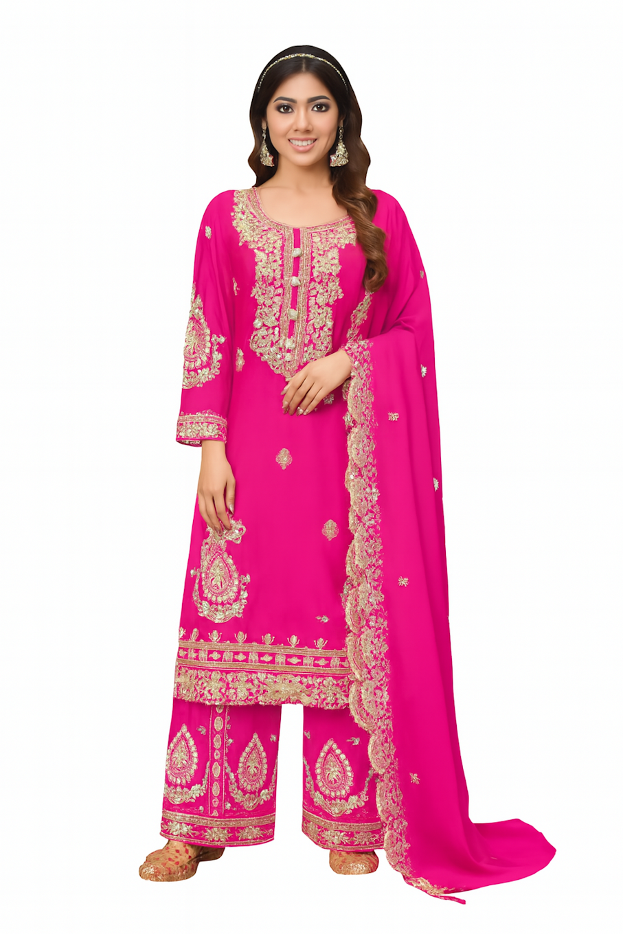 Women Embroidery Kurta Set-Green (Size-5XL) | D53