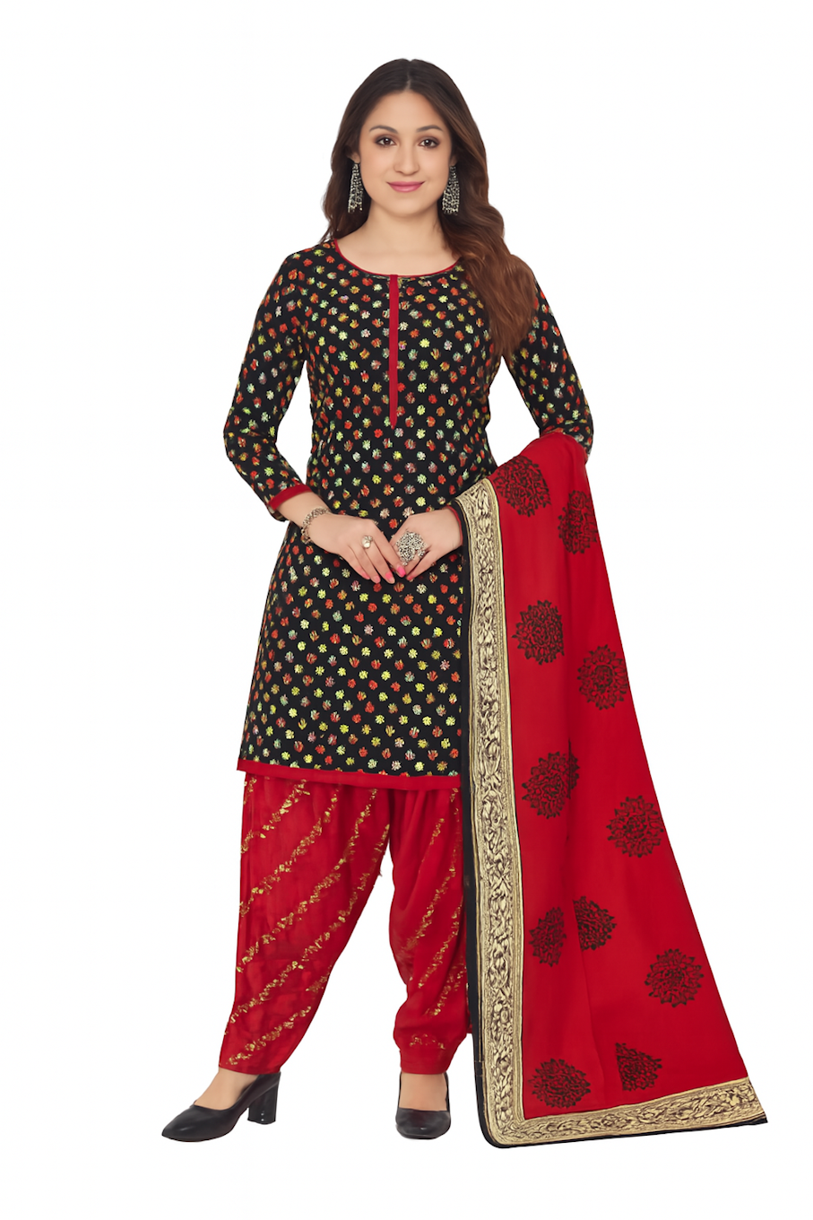 Kurta,Panta & Dupatta Set for Women (Size-XS) | D02
