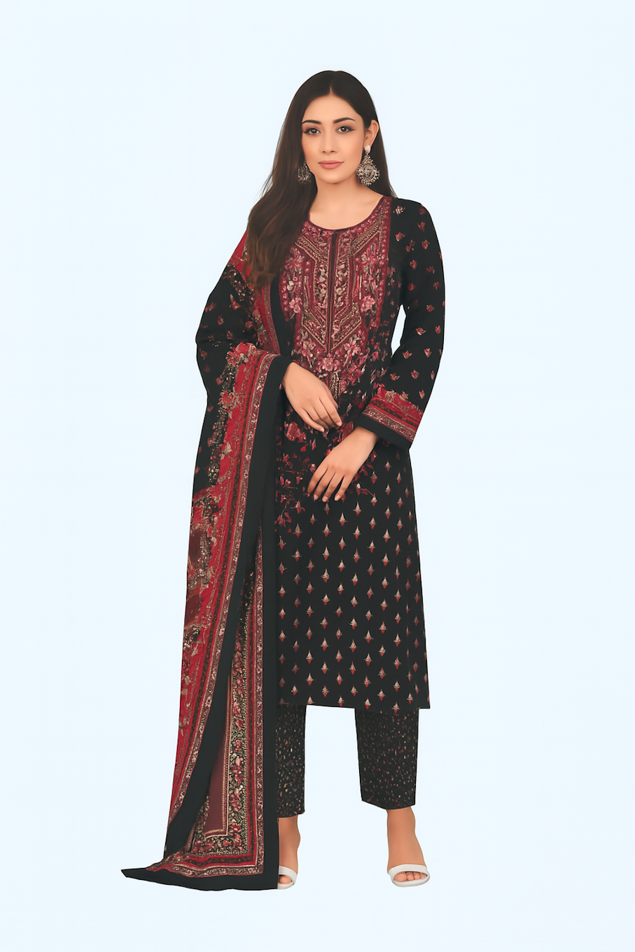 Kurta,Panta & Dupatta Set for Women (Size-XL) | D38