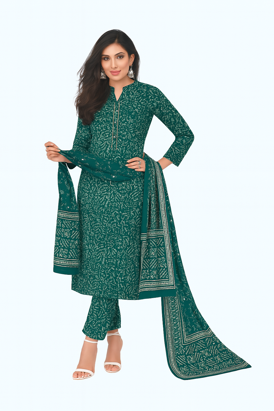 Kurta,Panta & Dupatta Set for Women (Size-XS) | D23